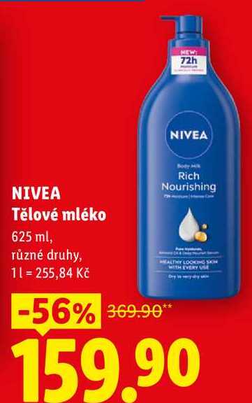 NIVEA Tělové mléko, 625 ml