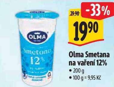 Olma Smetana na vaření 12%, 200 g