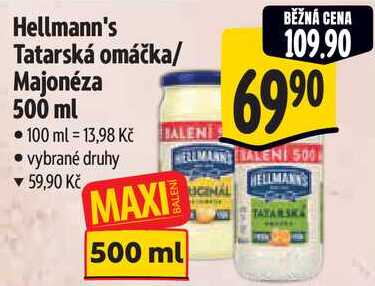 Hellmann's Tatarská omáčka/Majonéza, 500 ml