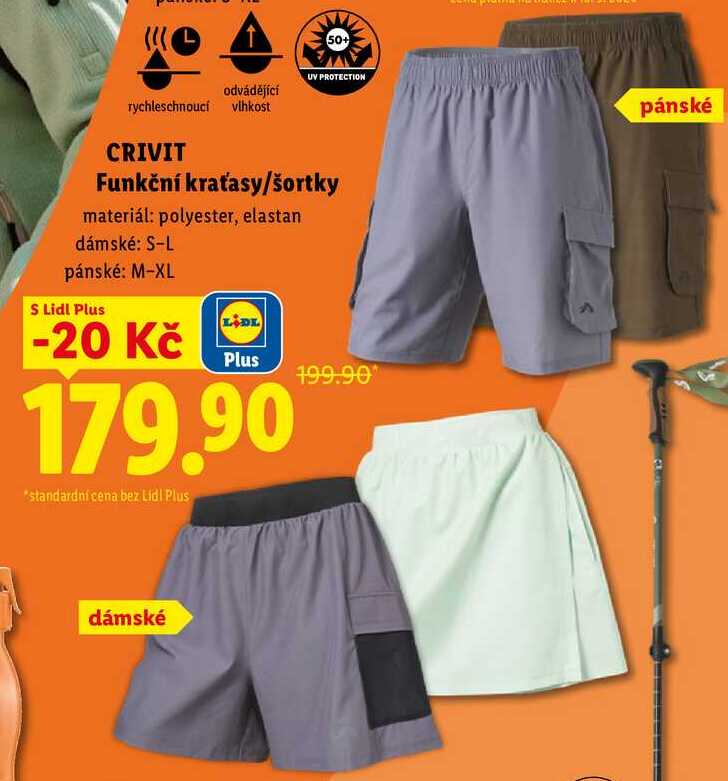 CRIVIT Funkční kraťasy/šortky