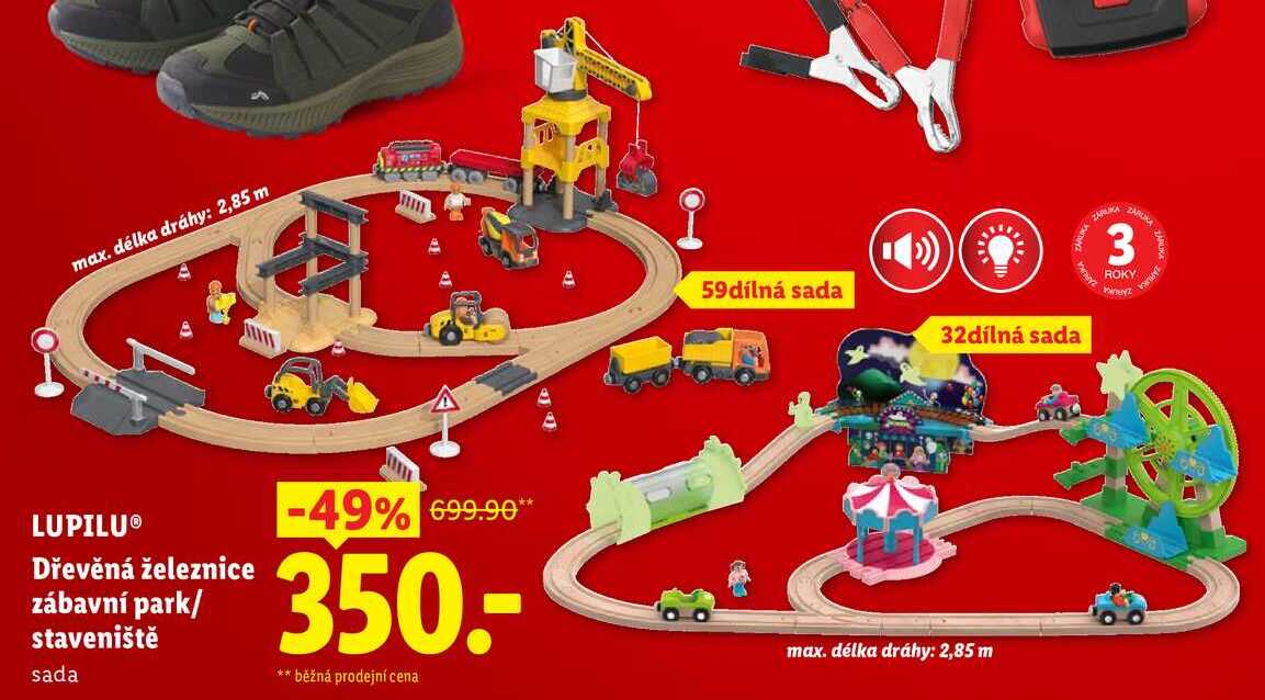 LUPILU Dřevěná železnice zábavní park/staveniště Lidl