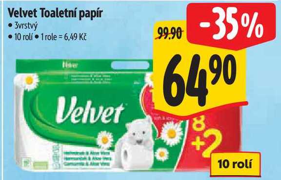 Velvet Toaletní papír, 10 rolí Albert