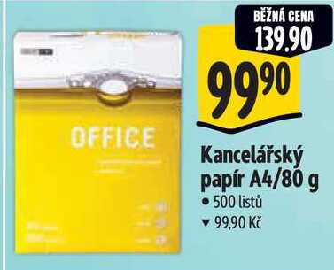 Kancelářský papír A4/80 g, 500 listů