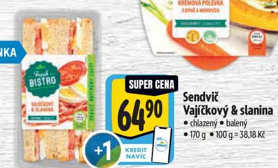 Sendvič Vajíčkový & slanina, 170 g