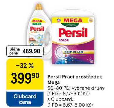 Persil Prací prostředek Mega, 60-80 PD, vybrané druhy Tesco