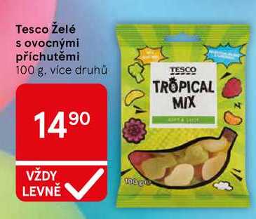 Tesco Želé s ovocnými příchutěmi, 100 g