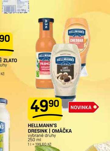 HELLMANN'S DRESINK | OMÁČKA vybrané druhy 250 ml