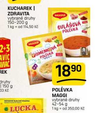 POLÉVKA MAGGI vybrané druhy 42-54 g 