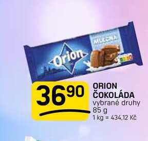 ORION ČOKOLÁDA vybrané druhy 85 g