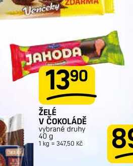ŽELÉ V ČOKOLÁDĚ vybrané druhy 40 g