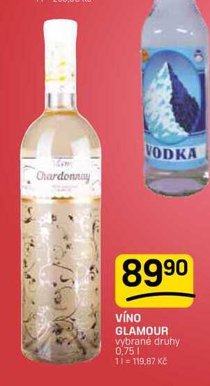 VÍNO GLAMOUR vybrané druhy 0,75l