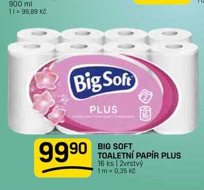 BIG SOFT TOALETNÍ PAPÍR PLUS 16 ks | 2vrstvý FLOP