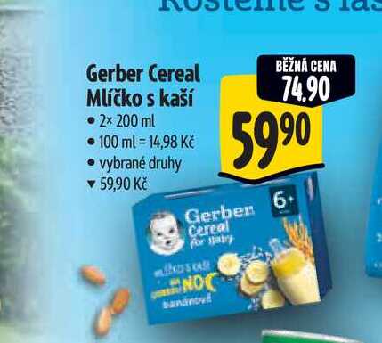 Gerber Cereal Mlíčko s kaší 2x 200 ml Albert
