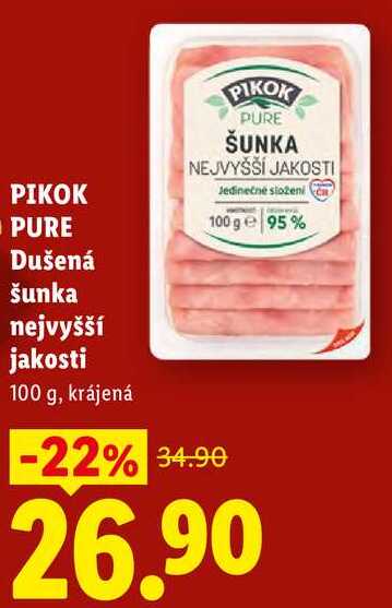 PIKOK PURE ŠUNKA NEJVYŠŠÍ JAKOSTI, 100 g