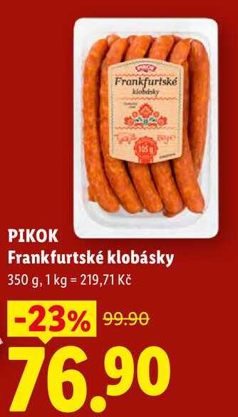 PIKOK Frankfurtské klobásky, 350 g