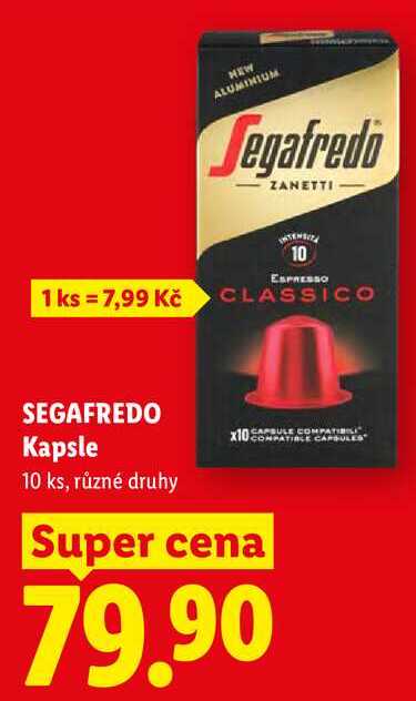 SEGAFREDO Kapsle, 10 ks