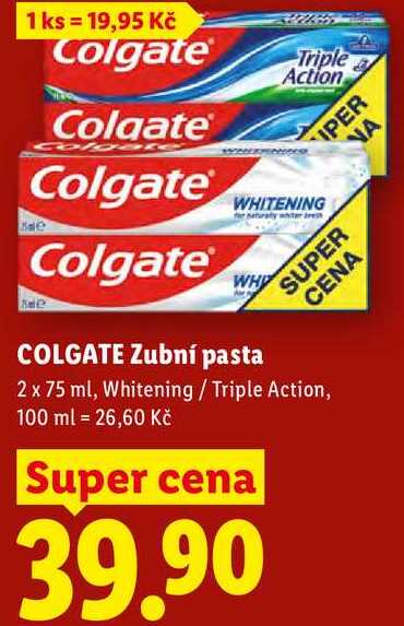 COLGATE Zubní pasta 2 x 75 ml Lidl
