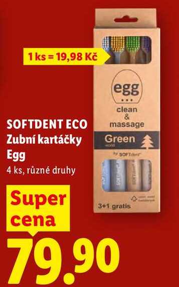 SOFTDENT ECO Zubní kartáčky Egg, 4 ks Lidl