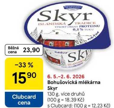 Bohušovická mlékárna Skyr, 130 g, více druhů