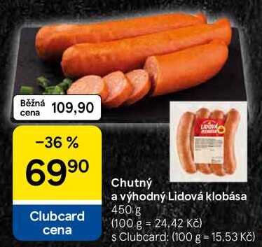 Chutný a výhodný Lidová klobása, 450 g