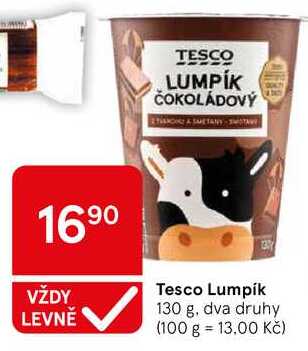 Tesco Lumpík, 130 g, dva druhy