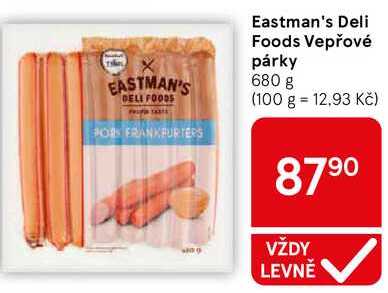 Eastman's Deli Foods Vepřové párky, 680 g