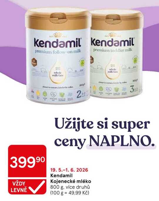 Kendamil Kojenecké mléko, 800 g Tesco