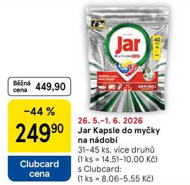 Jar Kapsle do myčky nádobí, 31-45 ks Tesco