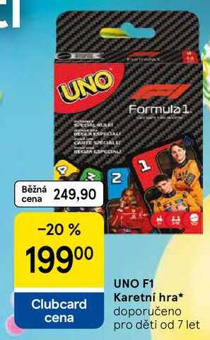 UNO F1 Karetní hra, doporučeno pro děti od 7 let Tesco