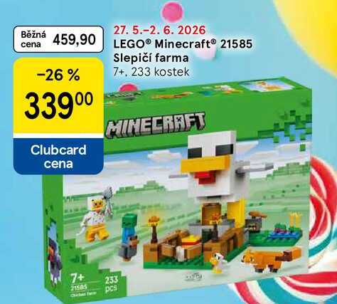 LEGO® Minecraft® 21585 Slepičí farma 7+, 233 kostek Tesco