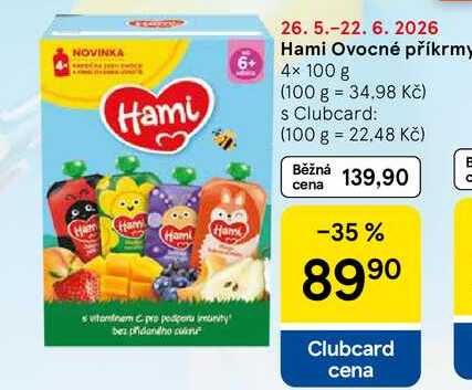 Hami Ovocné příkrmy, 4× 100 g