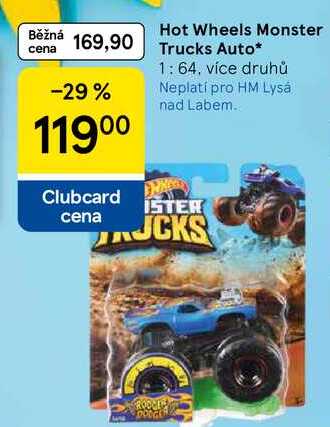 Hot Wheels Monster Trucks Auto, 1: 64, více druhů Tesco