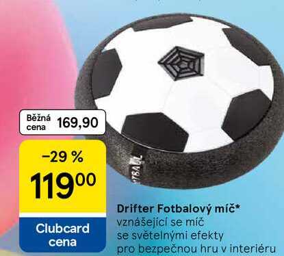 Drifter Fotbalový míč, vznášející se míč se světelnými efekty pro bezpečnou hru v interiéru Tesco