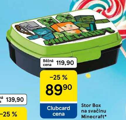 Stor Box Clubcard na svačinu Minecraft 