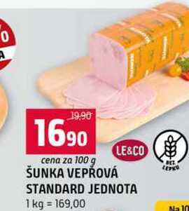 ŠUNKA VEPŘOVÁ STANDARD JEDNOTA 100g