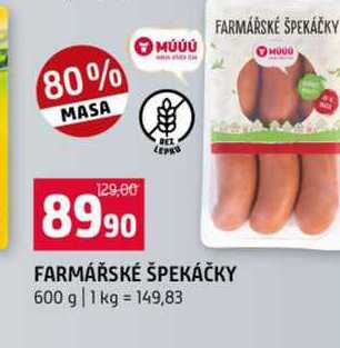 FARMÁŘSKÉ ŠPEKÁČKY 600 g