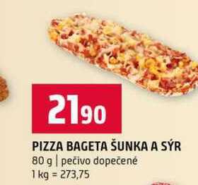 PIZZA BAGETA ŠUNKA A SÝR 80 g pečivo dopečené 