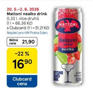 Mattoni nealko drink, 0.33 l