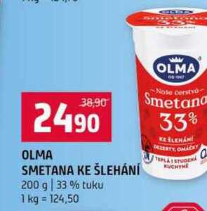 OLMA SMETANA KE ŠLEHÁNÍ 200 g 33% tuku