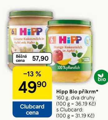 HiPP Bio příkrm, 160 g Tesco