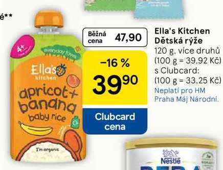 Ella's Kitchen Dětská rýže, 120 g, více druhů Tesco