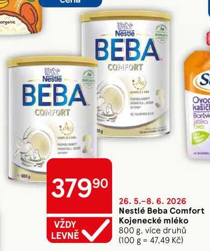 Nestlé Beba Comfort Kojenecké mléko, 800 g Tesco