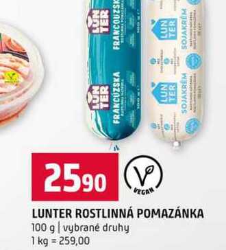 LUNTER ROSTLINNÁ POMAZÁNKA 100 g vybrané druhy