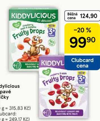 Kiddylicious ovocné želé bonbony, 64 g Tesco