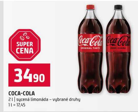 COCA-COLA 2l sycená limonáda vybrané druhy