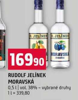 RUDOLF JELÍNEK MORAVSKÁ svestka 0,5l vol. 38% vybrané druhy