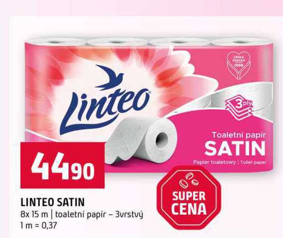 LINTEO SATIN 8x 15 m toaletní papír 3vrstvý Terno
