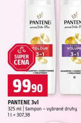 PANTENE 3v1 325 ml šampon vybrané druhy Terno