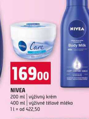 NIVEA 200 ml výživný krém 400 ml výživné tělové mléko Terno