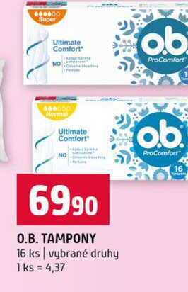 O.B. TAMPONY 16 ks vybrané druhy Terno